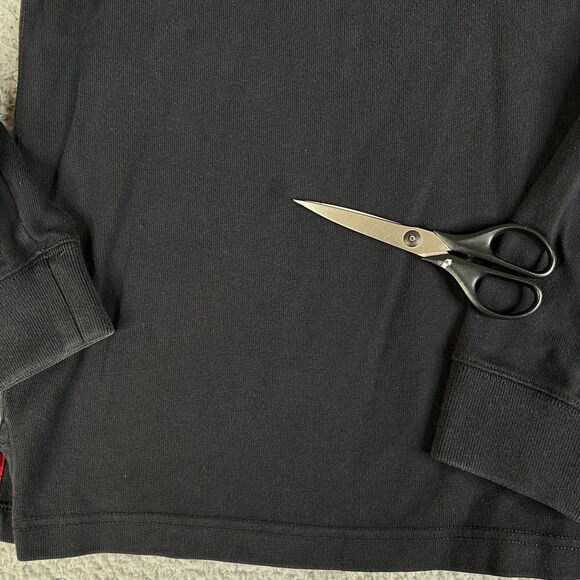 Nike Manchester United Long Sleeve Rugby Shirt Men M Black Blue Embroidered - Picture 2 of 14